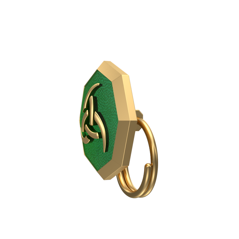 Odin , Spiritual Button set with 18kt Gold & Black Ruthenium Plating on Brass.