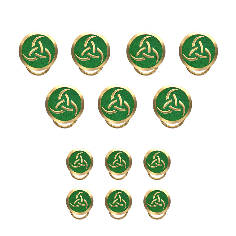 Odin , Spiritual Button set with 18kt Gold & Black Ruthenium Plating on Brass.