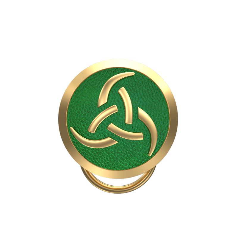 Odin , Spiritual Button set with 18kt Gold & Black Ruthenium Plating on Brass.