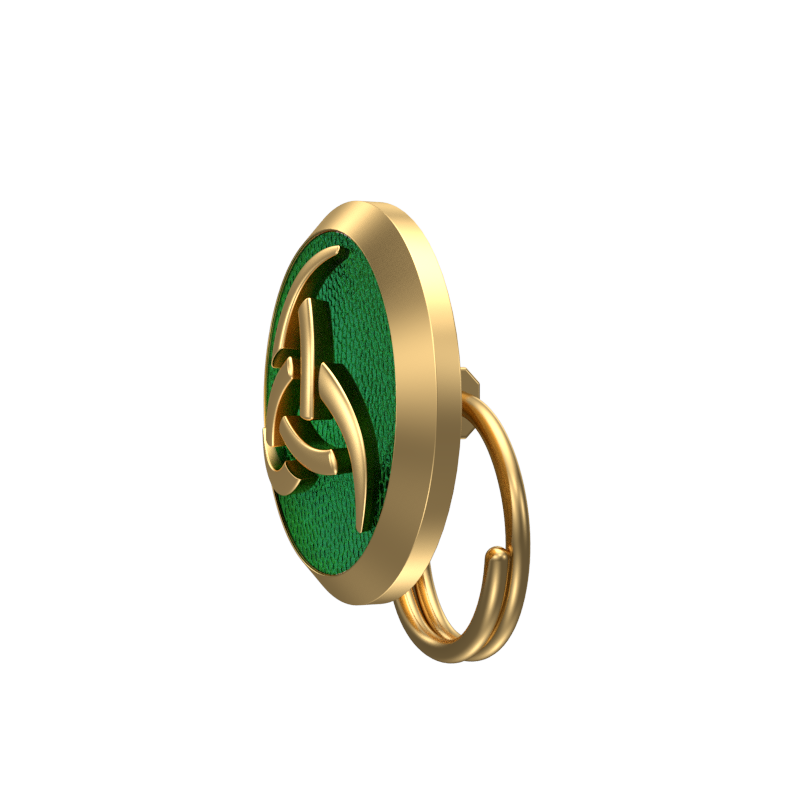 Odin , Spiritual Button set with 18kt Gold & Black Ruthenium Plating on Brass.