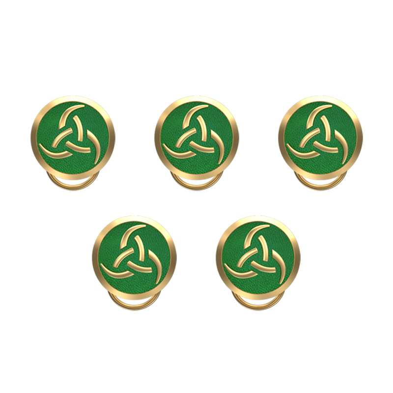 Odin , Spiritual Button set with 18kt Gold & Black Ruthenium Plating on Brass.