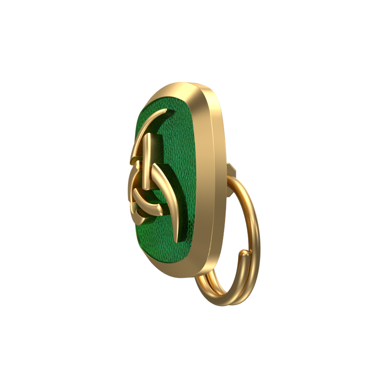 Odin , Spiritual Button set with 18kt Gold & Black Ruthenium Plating on Brass.