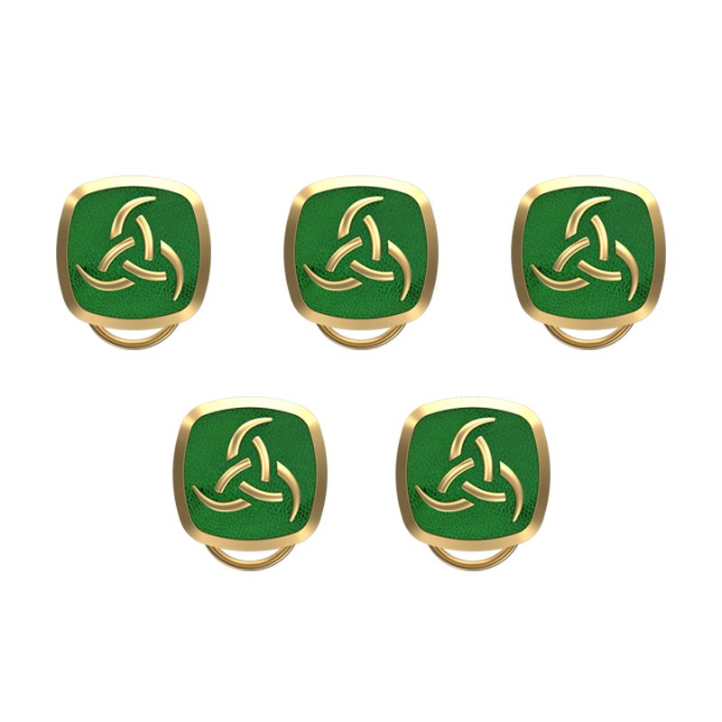 Odin , Spiritual Button set with 18kt Gold & Black Ruthenium Plating on Brass.