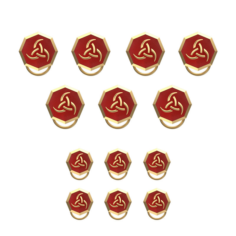 Odin , Spiritual Button set with 18kt Gold & Black Ruthenium Plating on Brass.