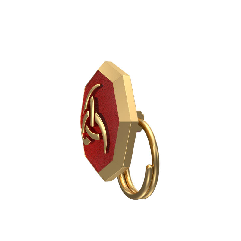 Odin , Spiritual Button set with 18kt Gold & Black Ruthenium Plating on Brass.