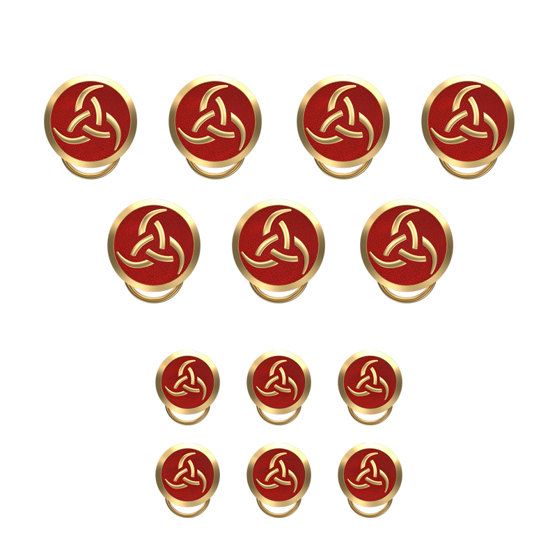 Odin , Spiritual Button set with 18kt Gold & Black Ruthenium Plating on Brass.