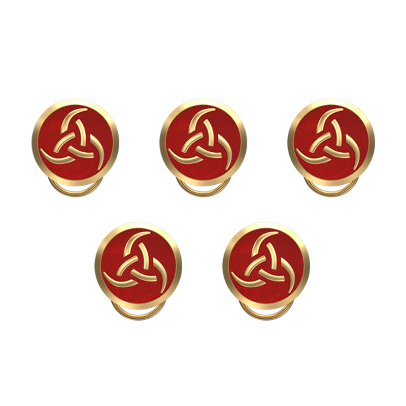 Odin , Spiritual Button set with 18kt Gold & Black Ruthenium Plating on Brass.