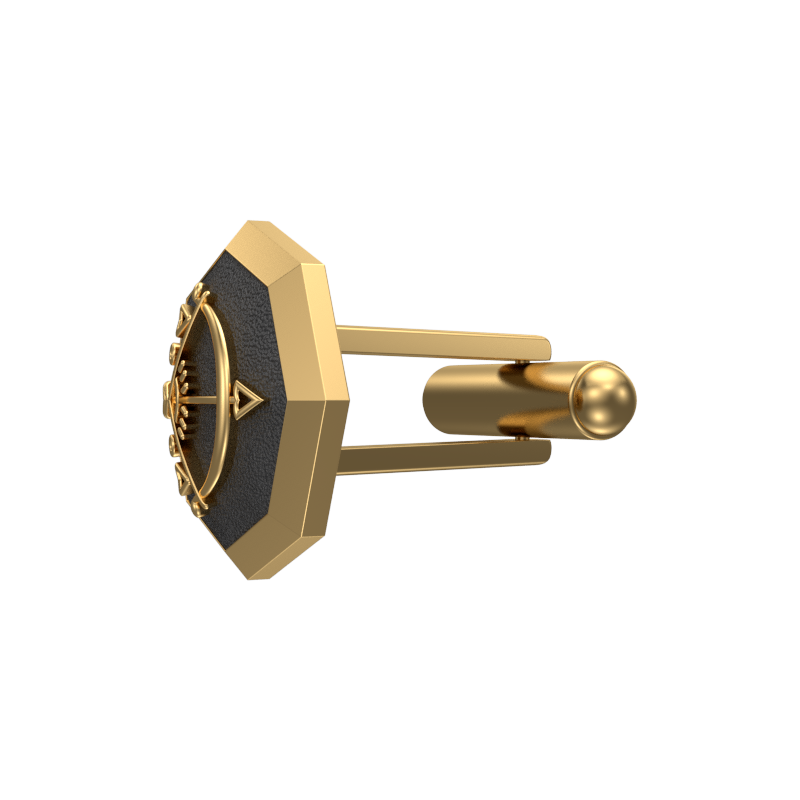 Sagittarius Zodiac ,Constellation Cufflink Set with 18kt Gold & Black Ruthenium Plating on Brass.