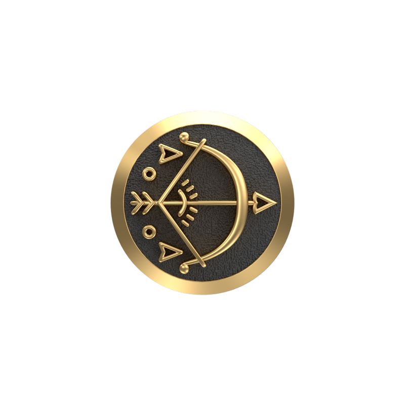 Sagittarius Zodiac ,Constellation Cufflink Set with 18kt Gold & Black Ruthenium Plating on Brass.