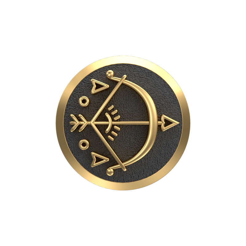 Sagittarius Zodiac ,Constellation Cufflink Set with 18kt Gold & Black Ruthenium Plating on Brass.