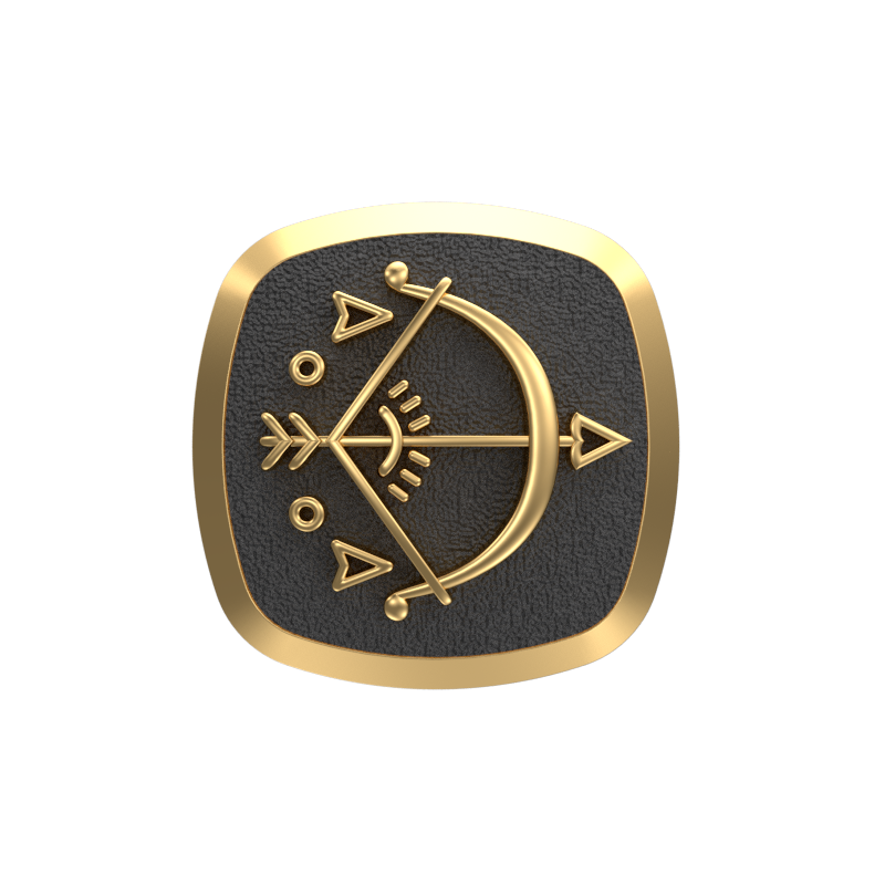 Sagittarius Zodiac ,Constellation Cufflink Set with 18kt Gold & Black Ruthenium Plating on Brass.