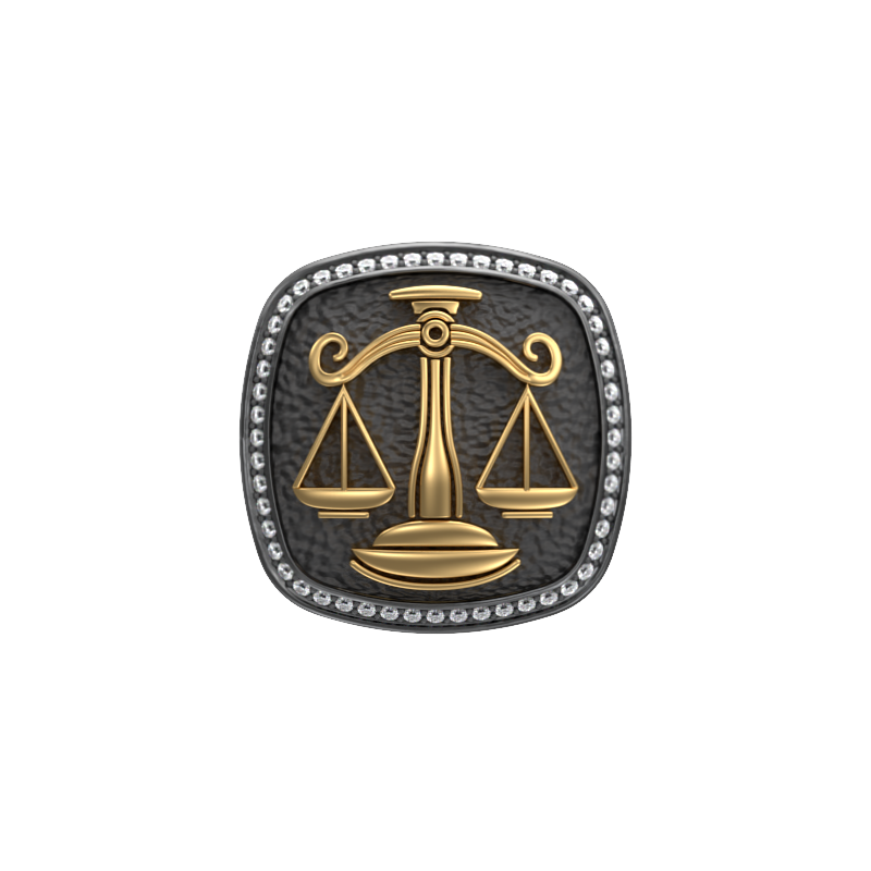 Libra Zodiac Luxe, Constellation Cufflink Set with CZ Diamonds, 18kt Gold & Black Ruthenium Plating on Brass.
