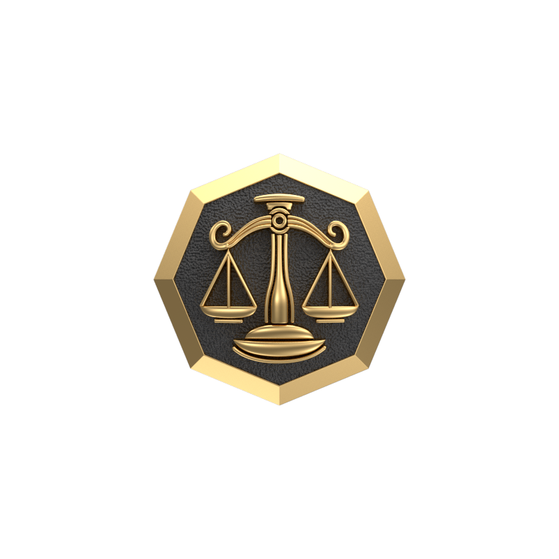Libra Zodiac , Constellation Cufflink Set with 18kt Gold & Black Ruthenium Plating on Brass.