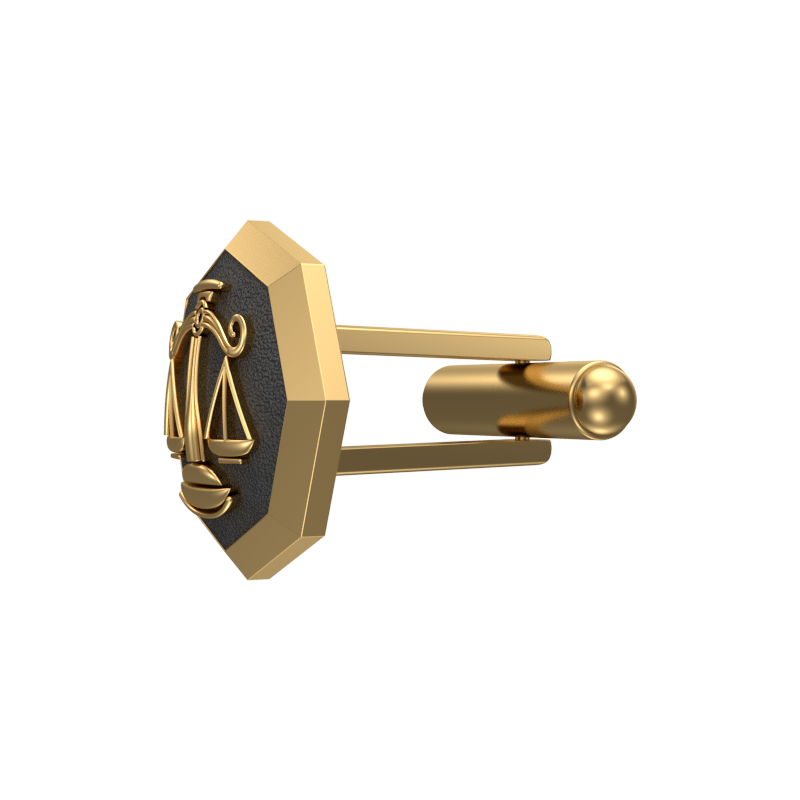Libra Zodiac , Constellation Cufflink Set with 18kt Gold & Black Ruthenium Plating on Brass.