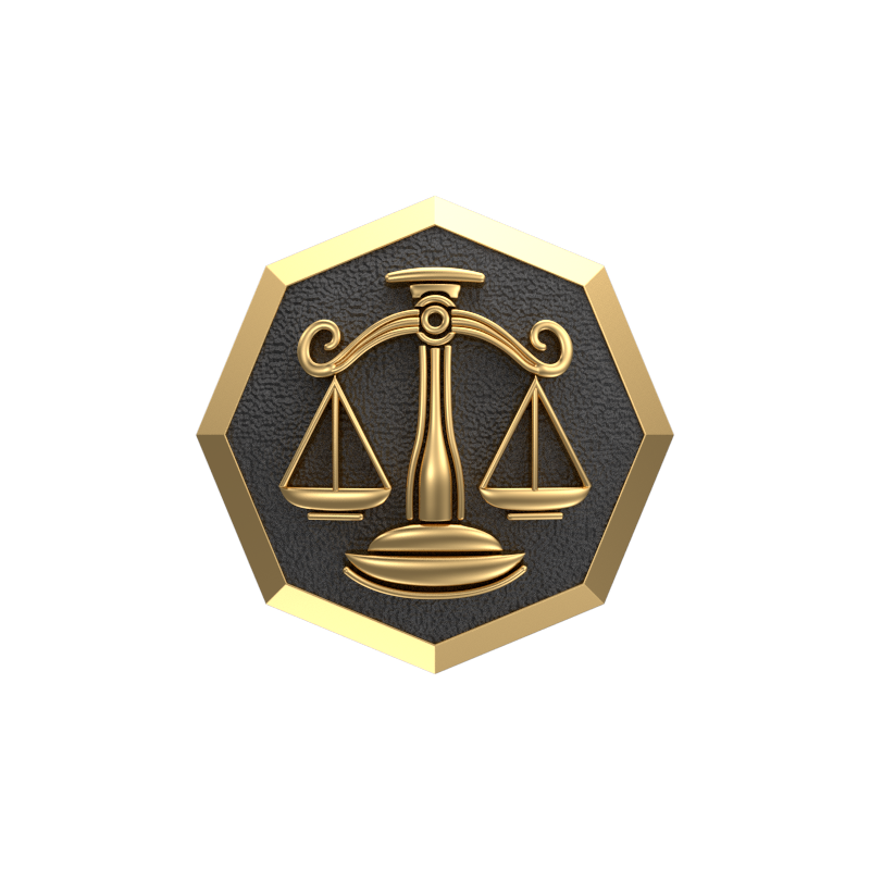 Libra Zodiac , Constellation Cufflink Set with 18kt Gold & Black Ruthenium Plating on Brass.