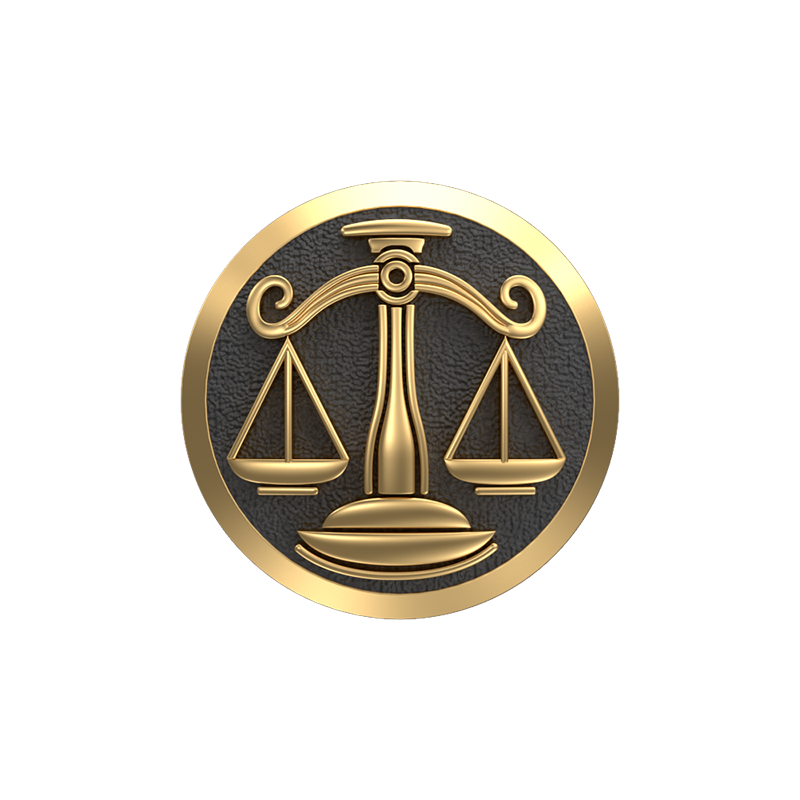 Libra Zodiac , Constellation Cufflink Set with 18kt Gold & Black Ruthenium Plating on Brass.