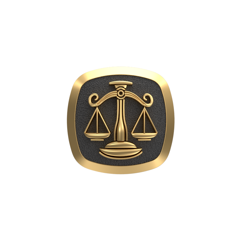 Libra Zodiac , Constellation Cufflink Set with 18kt Gold & Black Ruthenium Plating on Brass.