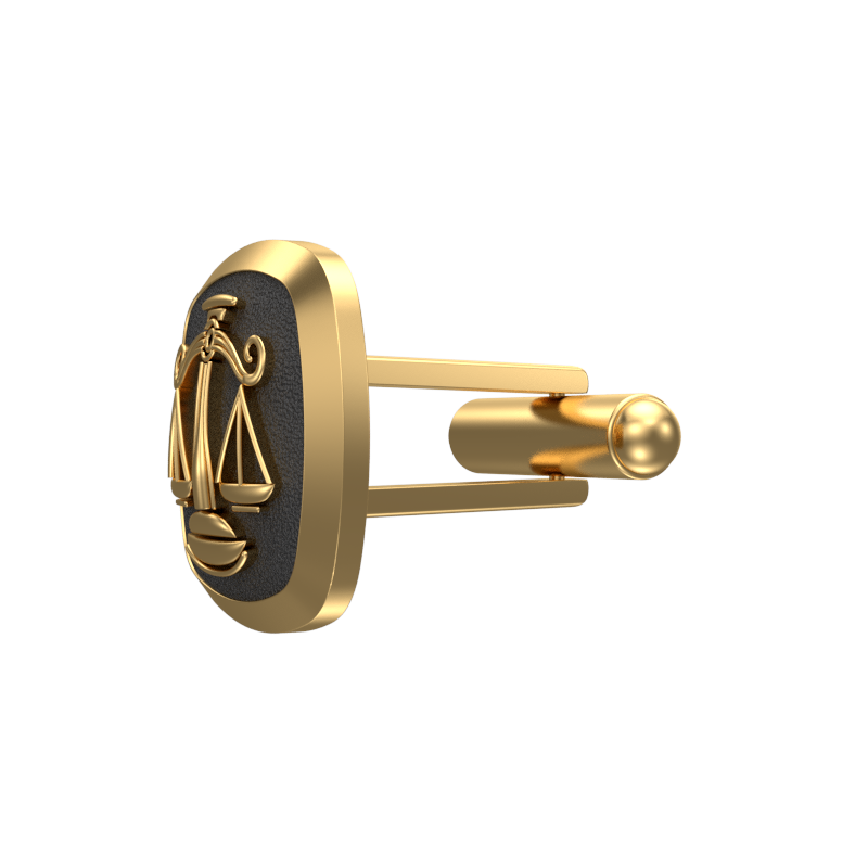 Libra Zodiac , Constellation Cufflink Set with 18kt Gold & Black Ruthenium Plating on Brass.
