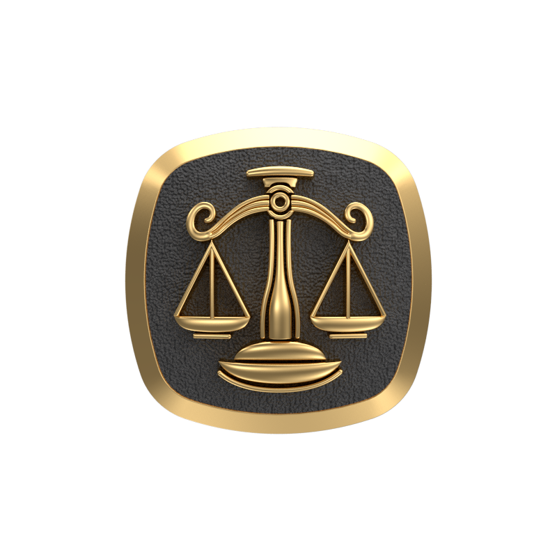 Libra Zodiac , Constellation Cufflink Set with 18kt Gold & Black Ruthenium Plating on Brass.