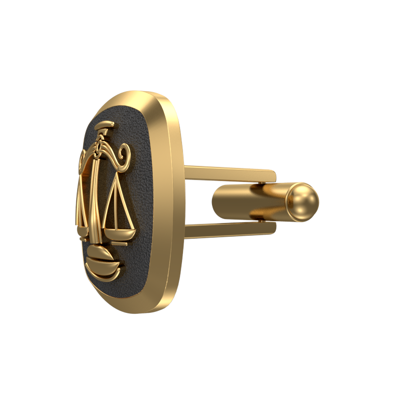 Libra Zodiac , Constellation Cufflink Set with 18kt Gold & Black Ruthenium Plating on Brass.