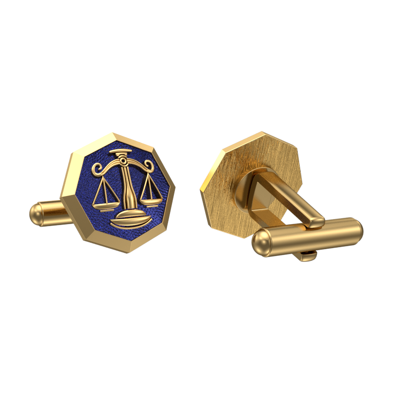 Libra Zodiac , Constellation Cufflink Set with 18kt Gold & Black Ruthenium Plating on Brass.