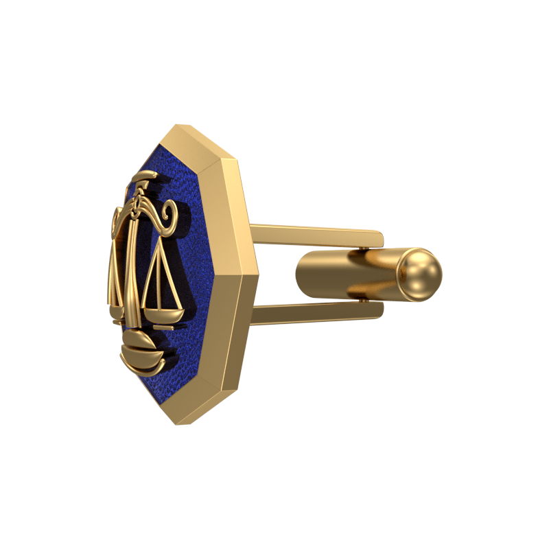 Libra Zodiac , Constellation Cufflink Set with 18kt Gold & Black Ruthenium Plating on Brass.
