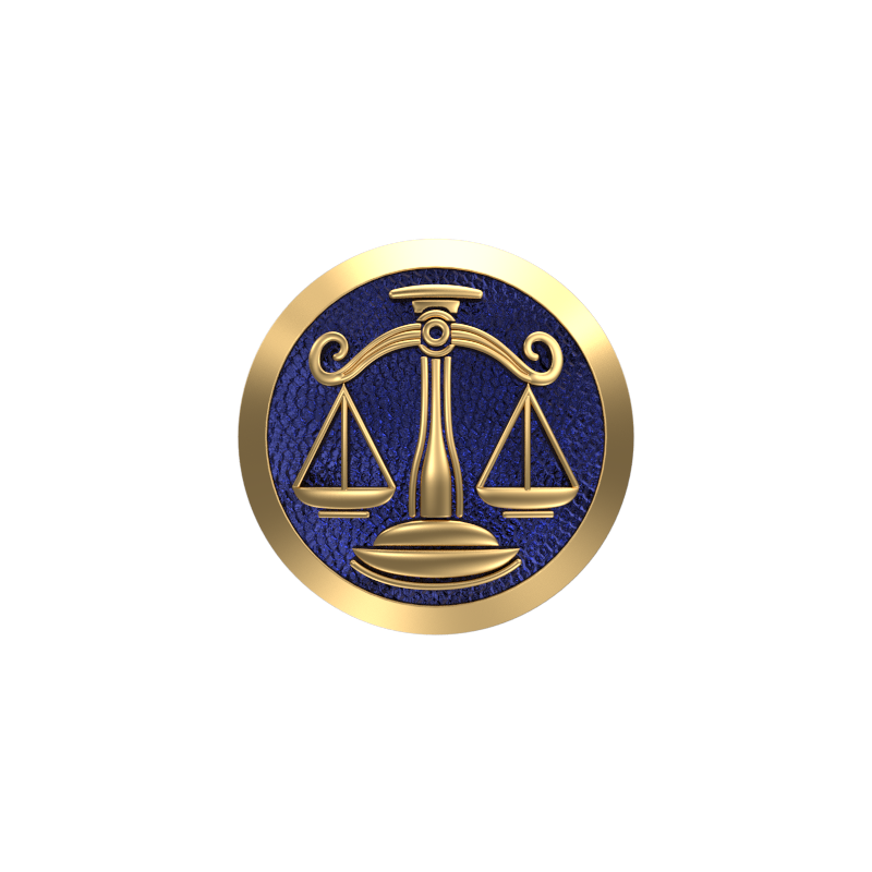Libra Zodiac , Constellation Cufflink Set with 18kt Gold & Black Ruthenium Plating on Brass.
