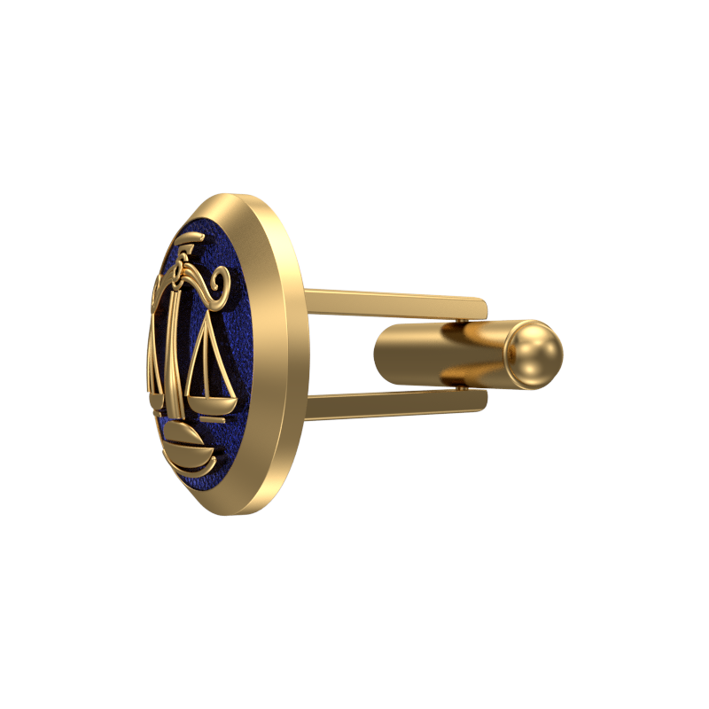 Libra Zodiac , Constellation Cufflink Set with 18kt Gold & Black Ruthenium Plating on Brass.