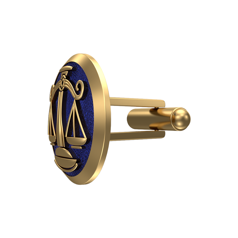 Libra Zodiac , Constellation Cufflink Set with 18kt Gold & Black Ruthenium Plating on Brass.