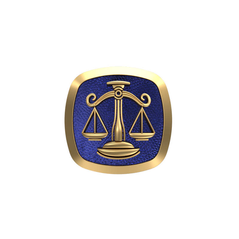 Libra Zodiac , Constellation Cufflink Set with 18kt Gold & Black Ruthenium Plating on Brass.