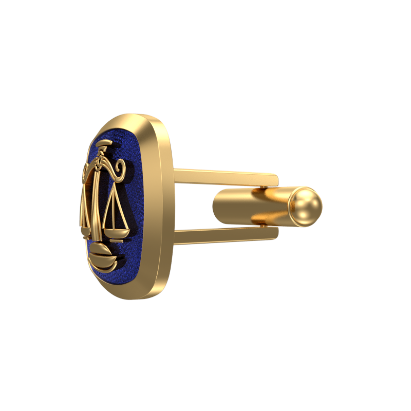 Libra Zodiac , Constellation Cufflink Set with 18kt Gold & Black Ruthenium Plating on Brass.