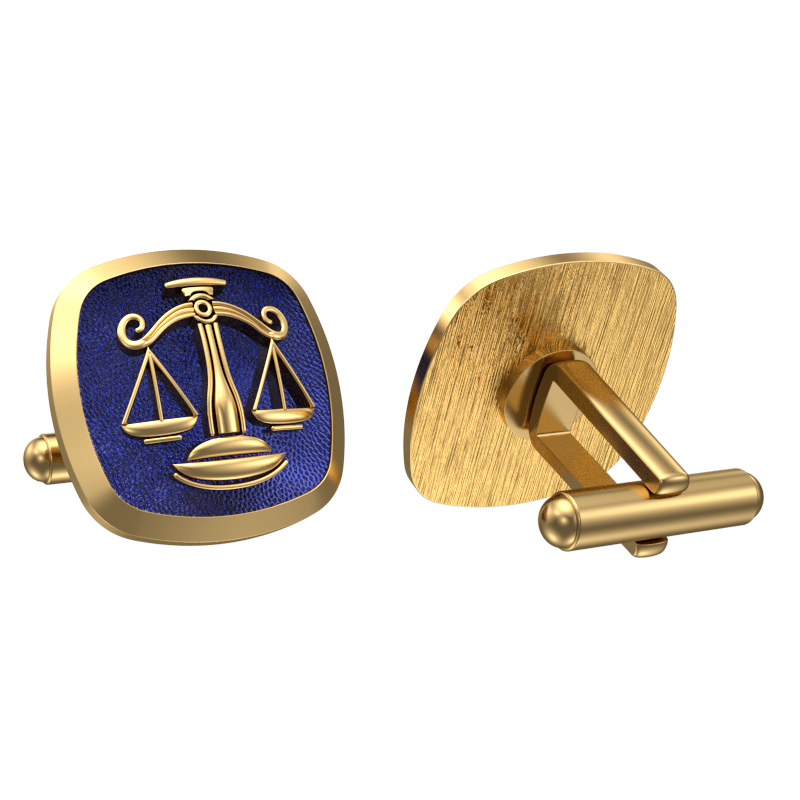 Libra Zodiac , Constellation Cufflink Set with 18kt Gold & Black Ruthenium Plating on Brass.