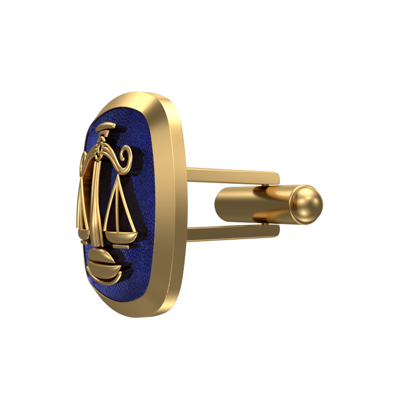 Libra Zodiac , Constellation Cufflink Set with 18kt Gold & Black Ruthenium Plating on Brass.