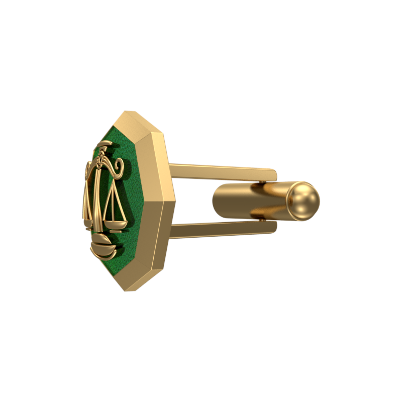 Libra Zodiac , Constellation Cufflink Set with 18kt Gold & Black Ruthenium Plating on Brass.