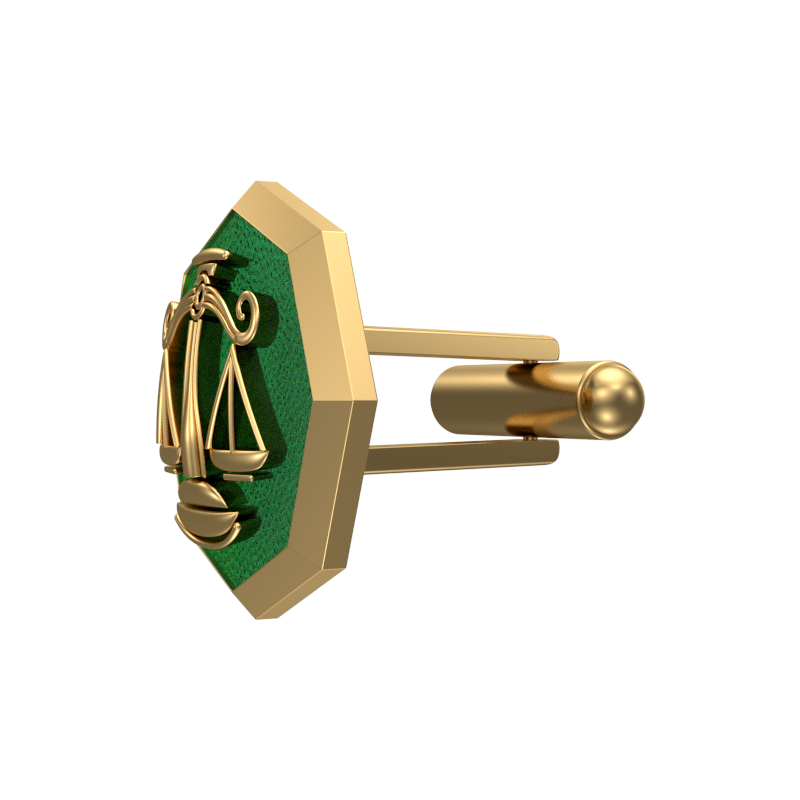 Libra Zodiac , Constellation Cufflink Set with 18kt Gold & Black Ruthenium Plating on Brass.