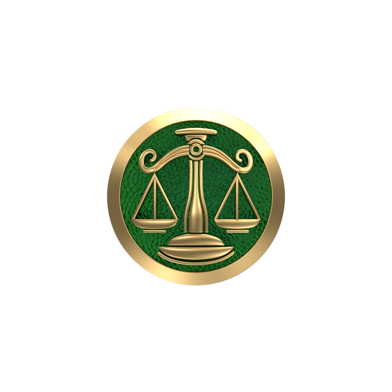Libra Zodiac , Constellation Cufflink Set with 18kt Gold & Black Ruthenium Plating on Brass.