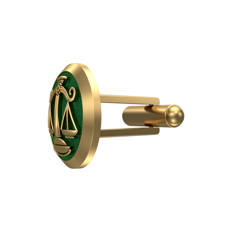 Libra Zodiac , Constellation Cufflink Set with 18kt Gold & Black Ruthenium Plating on Brass.