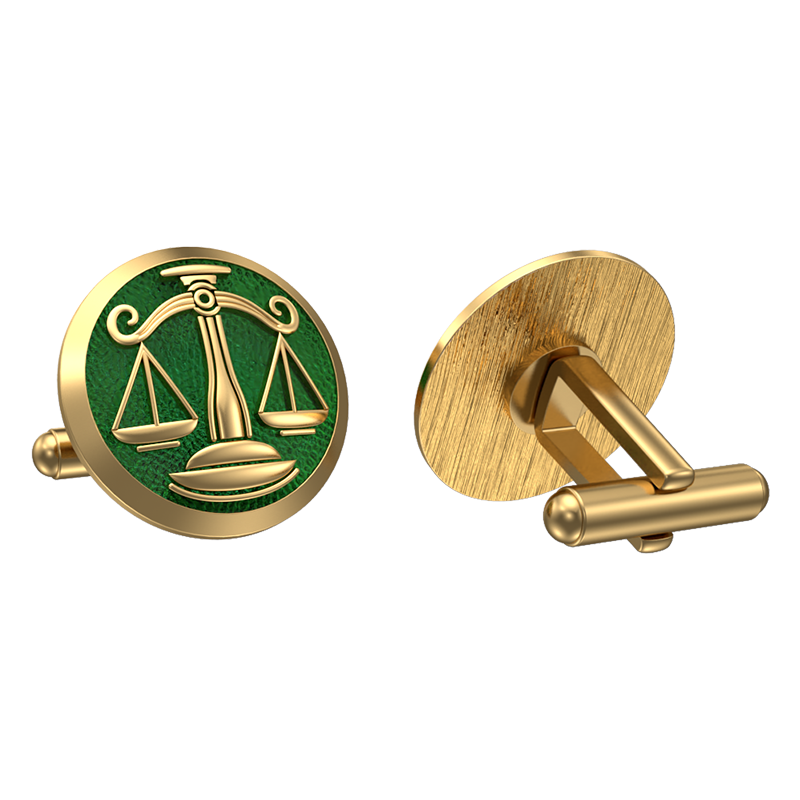 Libra Zodiac , Constellation Cufflink Set with 18kt Gold & Black Ruthenium Plating on Brass.