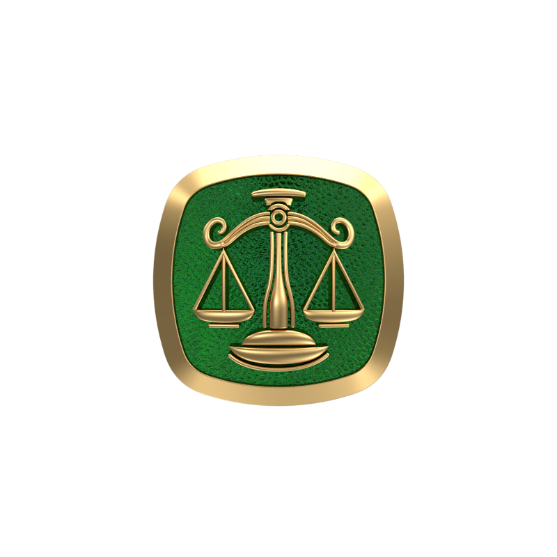 Libra Zodiac , Constellation Cufflink Set with 18kt Gold & Black Ruthenium Plating on Brass.