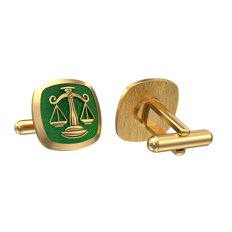 Libra Zodiac , Constellation Cufflink Set with 18kt Gold & Black Ruthenium Plating on Brass.
