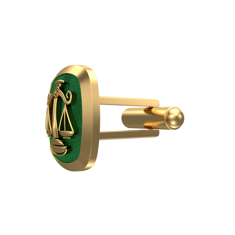 Libra Zodiac , Constellation Cufflink Set with 18kt Gold & Black Ruthenium Plating on Brass.
