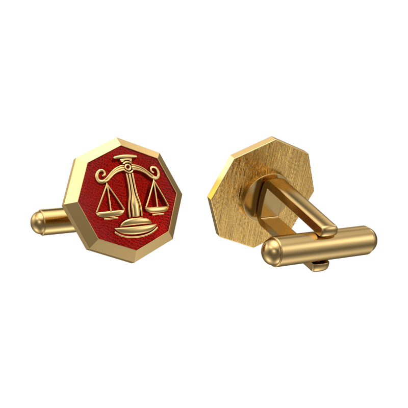 Libra Zodiac , Constellation Cufflink Set with 18kt Gold & Black Ruthenium Plating on Brass.