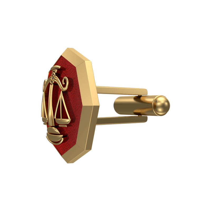 Libra Zodiac , Constellation Cufflink Set with 18kt Gold & Black Ruthenium Plating on Brass.
