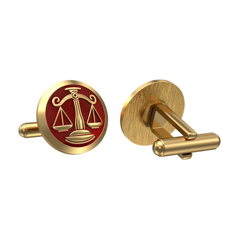 Libra Zodiac , Constellation Cufflink Set with 18kt Gold & Black Ruthenium Plating on Brass.