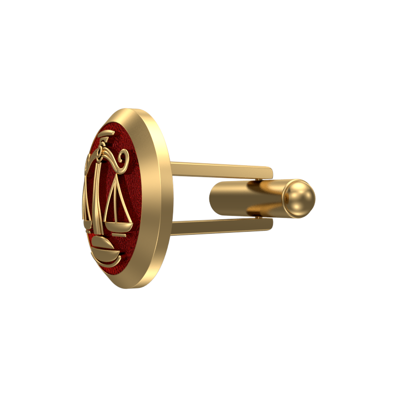 Libra Zodiac , Constellation Cufflink Set with 18kt Gold & Black Ruthenium Plating on Brass.