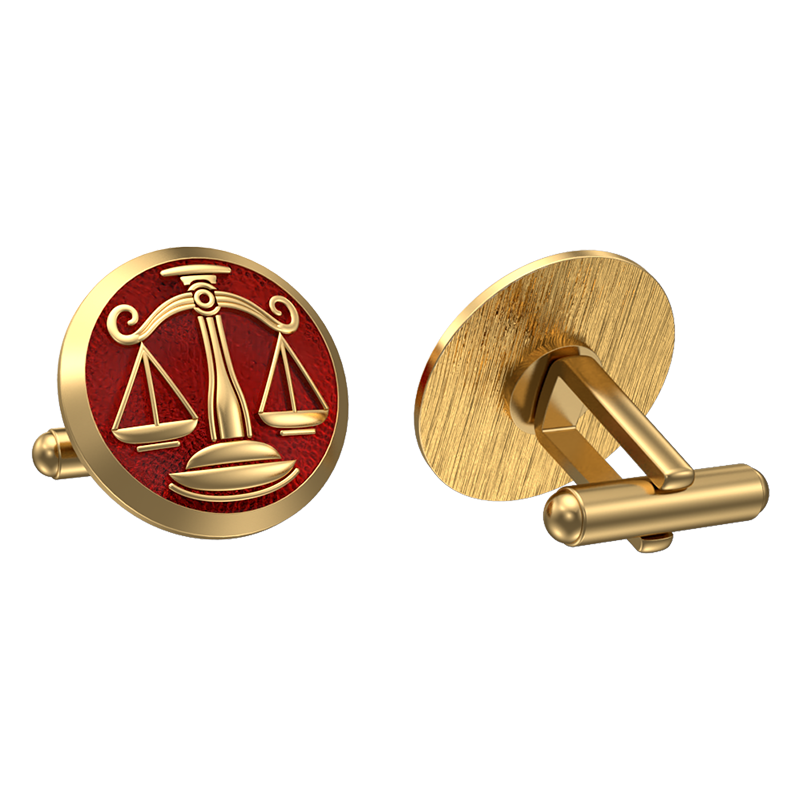 Libra Zodiac , Constellation Cufflink Set with 18kt Gold & Black Ruthenium Plating on Brass.