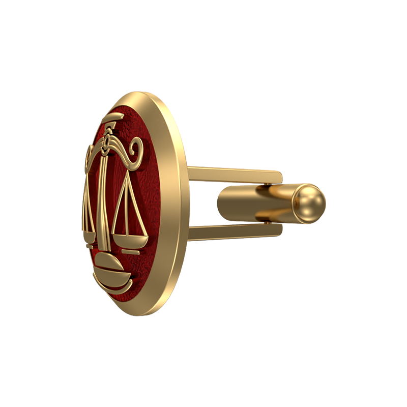 Libra Zodiac , Constellation Cufflink Set with 18kt Gold & Black Ruthenium Plating on Brass.