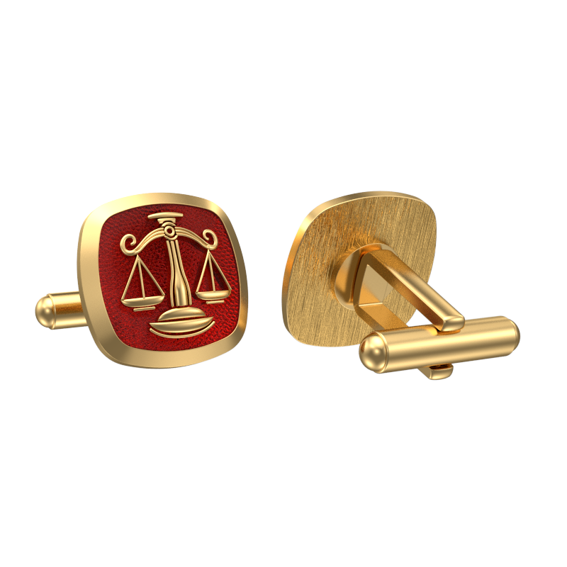 Libra Zodiac , Constellation Cufflink Set with 18kt Gold & Black Ruthenium Plating on Brass.