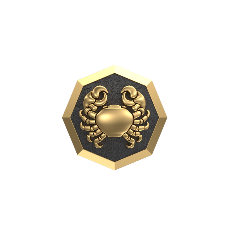 Cancer Zodiac , Constellation Cufflink Set with 18kt Gold & Black Ruthenium Plating on Brass.