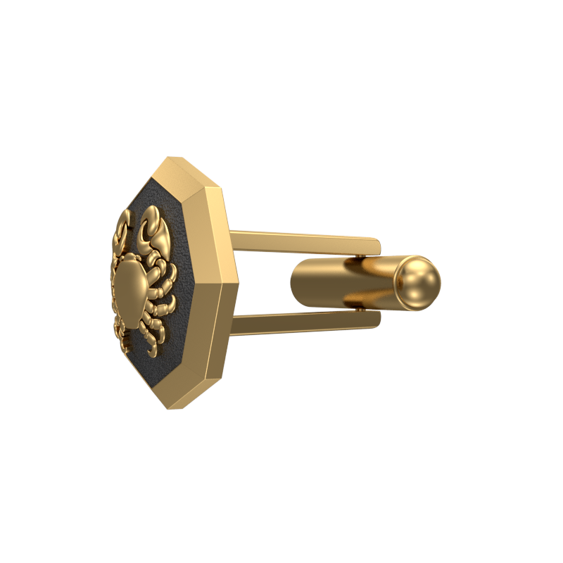 Cancer Zodiac , Constellation Cufflink Set with 18kt Gold & Black Ruthenium Plating on Brass.